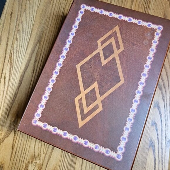 Vintage Humidor Cigar Lined Storage Box with Hygrometer Desktop Wooden Brown - Picture 7 of 7